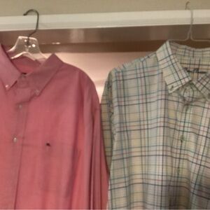 Mens Alan Flusser and Ralph Lauren casual button down shirts.